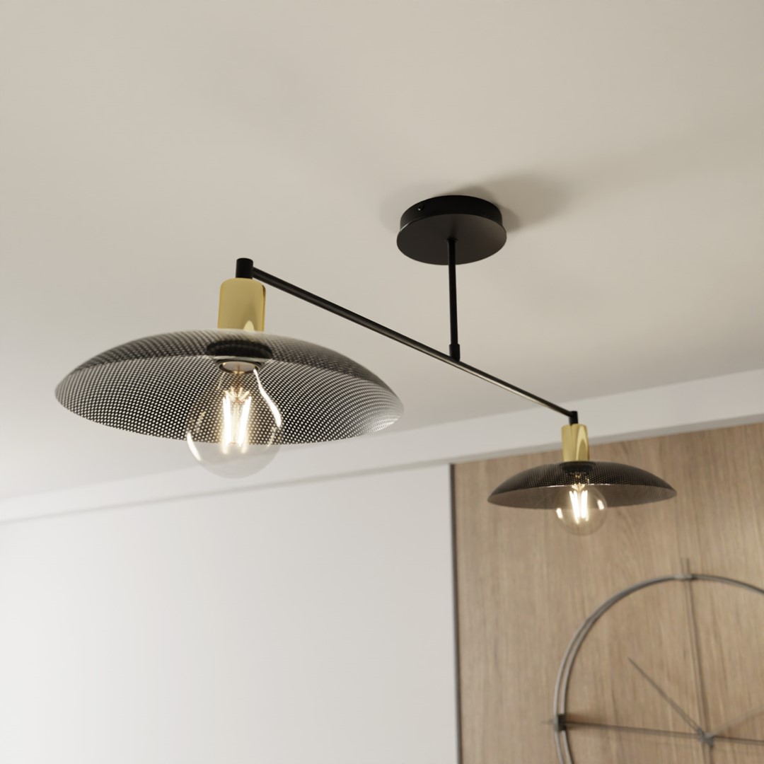 Spirit 100cm Svart plafond Fra Emibig Lighting - Perfekt for de som &oslash;nsker &aring; legge til en industriell estetikk til interi&oslash;rdesignen mens de skaper en moderne f&oslash;lelse i hvert rom.