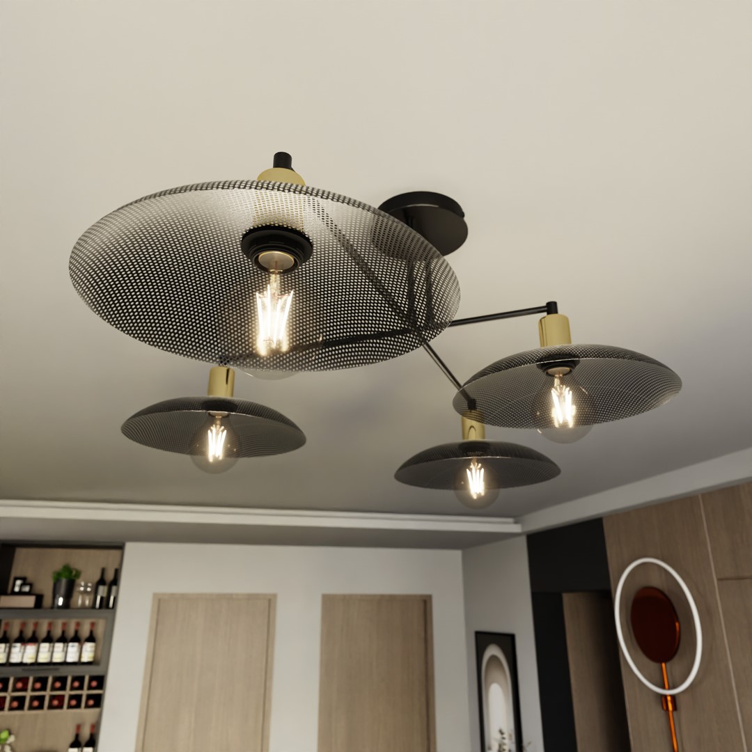 Spirit 100cm Svart plafond Fra Emibig Lighting - Perfekt for de som &oslash;nsker &aring; legge til en industriell estetikk til interi&oslash;rdesignen mens de skaper en moderne f&oslash;lelse i hvert rom.