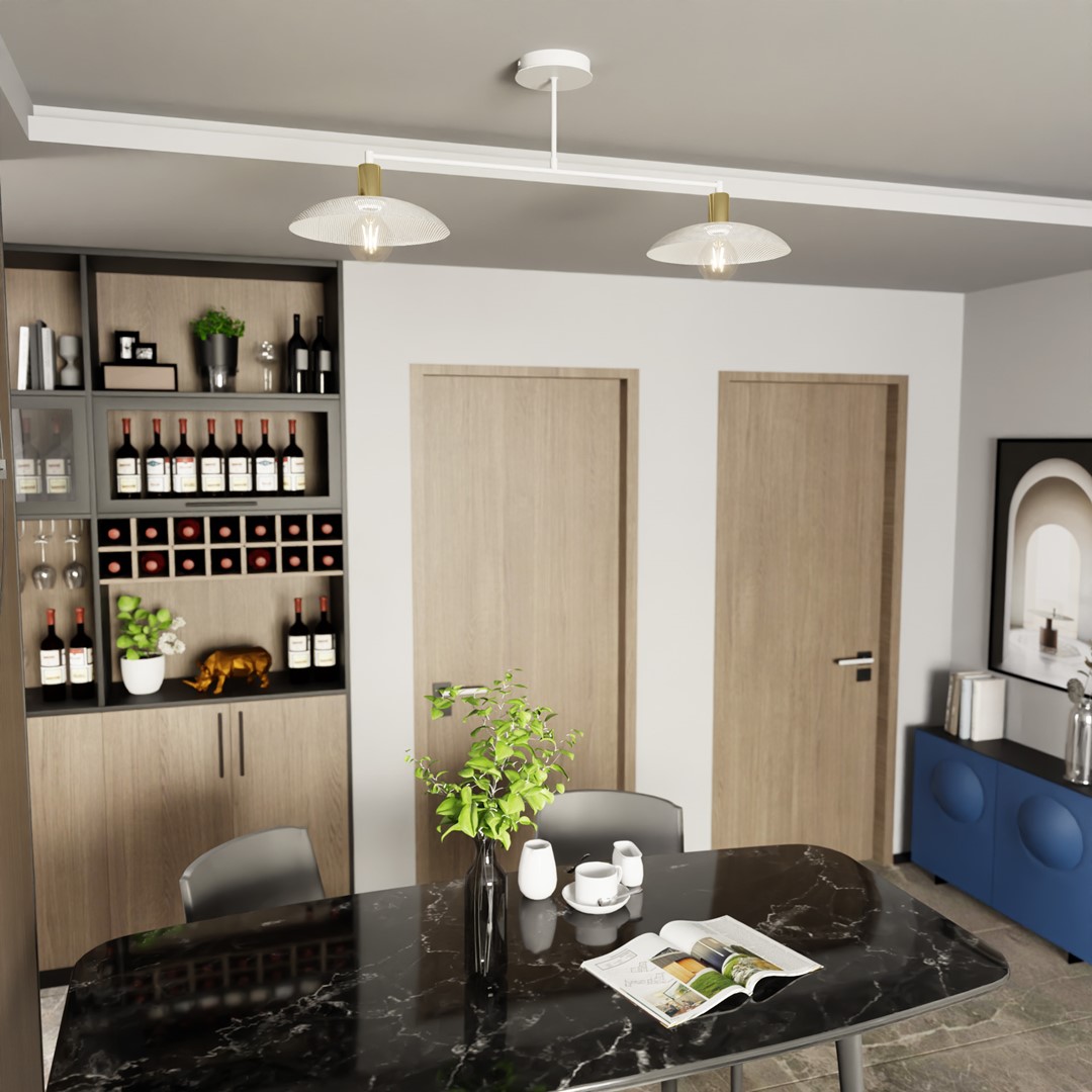 Spirit 100cm Hvit plafond Fra Emibig Lighting - Perfekt for de som &oslash;nsker &aring; legge til en industriell estetikk til interi&oslash;rdesignen mens de skaper en moderne f&oslash;lelse i hvert rom.