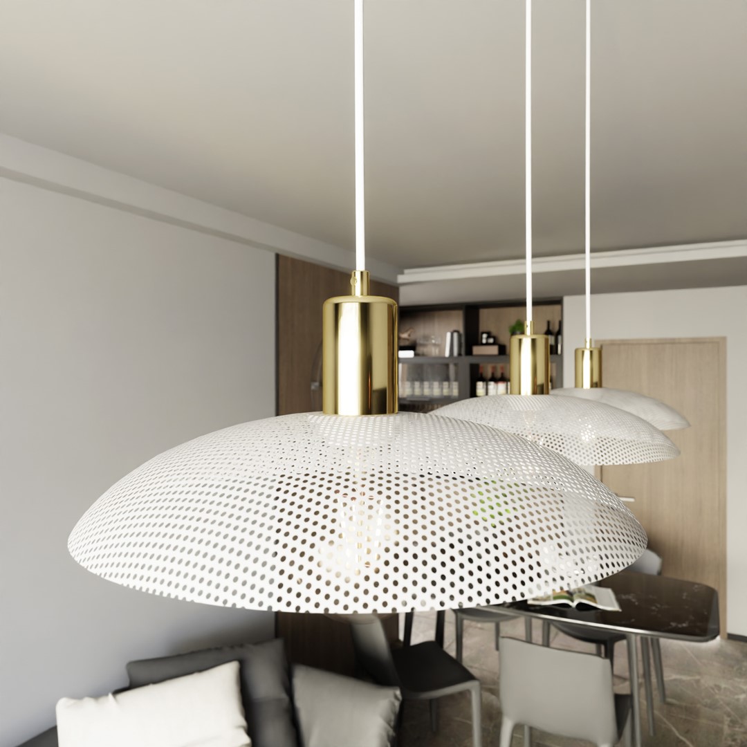Spirit 90cm Hvit Taklampe Fra Emibig Lighting - Perfekt for de som &oslash;nsker &aring; legge til en industriell estetikk til interi&oslash;rdesignen mens de skaper en moderne f&oslash;lelse i hvert rom.