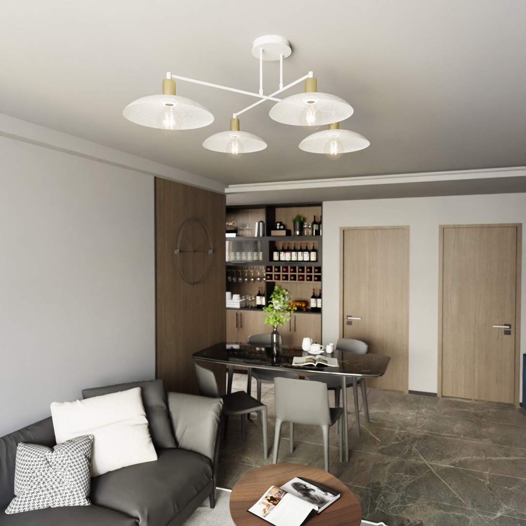 Spirit 100cm Hvit plafond Fra Emibig Lighting - Perfekt for de som &oslash;nsker &aring; legge til en industriell estetikk til interi&oslash;rdesignen mens de skaper en moderne f&oslash;lelse i hvert rom.