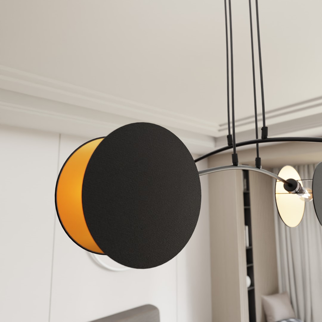Motif 82cm Svart Taklampe Fra Emibig Lighting - Ved &aring; kombinere moderne form med funksjon fungerer lampene ikke bare som belysning &ndash; men ogs&aring; som et uttrykksfullt designelement.