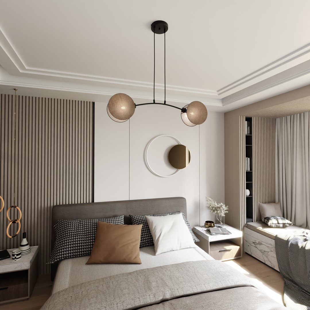 Motif 82cm Natur Taklampe Fra Emibig Lighting - Ved &aring; kombinere moderne form med funksjon fungerer lampene ikke bare som belysning &ndash; men ogs&aring; som et uttrykksfullt designelement.