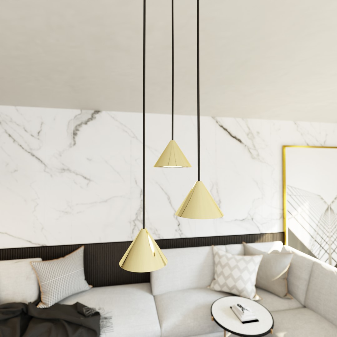 Elit Premium Ø20 Gull Taklampe Fra Emibig Lighting - Elit er en unik lysarmatur med moderne og minimalistisk design.