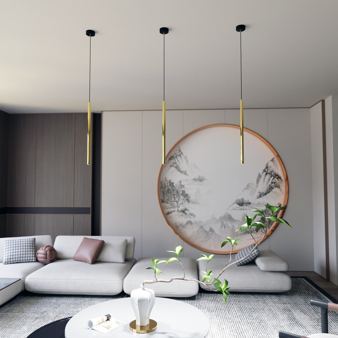 Selter Ø8 Gull Taklampe Fra Emibig Lighting - De skinnende elementene gj&oslash;r at lampen ikke bare fungerer som et lyspunkt, men ogs&aring; som en luksuri&oslash;s interi&oslash;rdetalj.
