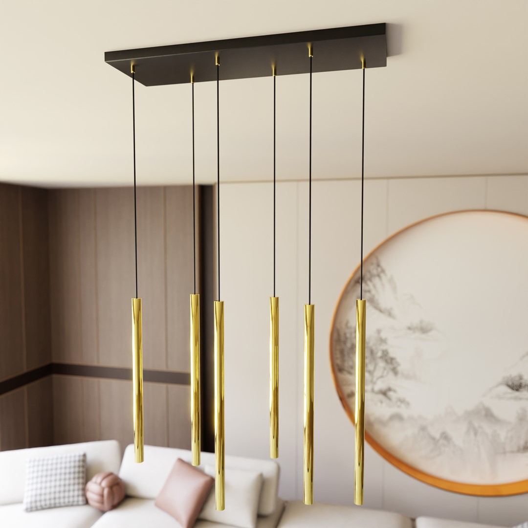 Selter 70cm Gull Taklampe Fra Emibig Lighting - De skinnende elementene gj&oslash;r at lampen ikke bare fungerer som et lyspunkt, men ogs&aring; som en luksuri&oslash;s interi&oslash;rdetalj.