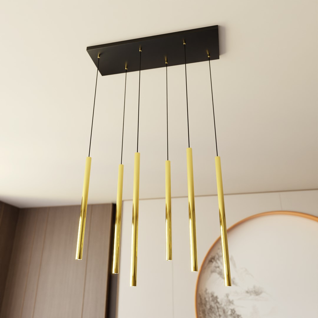 Selter 70cm Gull Taklampe Fra Emibig Lighting - De skinnende elementene gj&oslash;r at lampen ikke bare fungerer som et lyspunkt, men ogs&aring; som en luksuri&oslash;s interi&oslash;rdetalj.