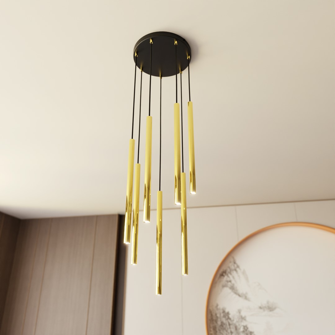 Selter Ø30 Gull Taklampe Fra Emibig Lighting - De skinnende elementene gj&oslash;r at lampen ikke bare fungerer som et lyspunkt, men ogs&aring; som en luksuri&oslash;s interi&oslash;rdetalj.