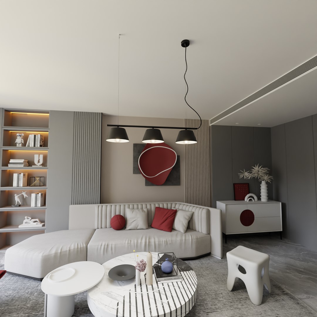 Gelato 82cm Svart Taklampe Fra Emibig Lighting - Det enkle, men elegante designet passer inn i moderne interi&oslash;r og gir en f&oslash;lelse av letthet og harmoni.