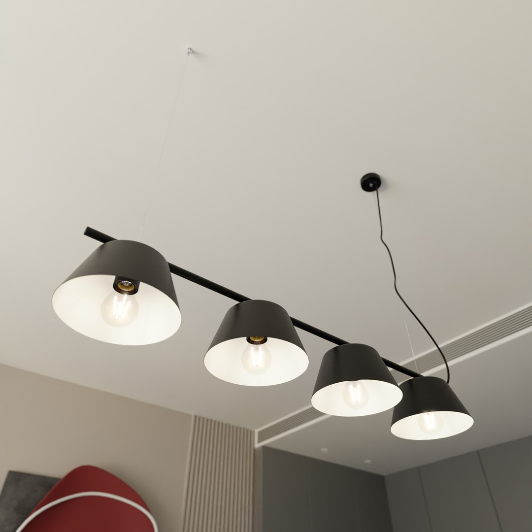 Gelato 100cm Svart Taklampe Fra Emibig Lighting - Det enkle, men elegante designet passer inn i moderne interi&oslash;r og gir en f&oslash;lelse av letthet og harmoni.