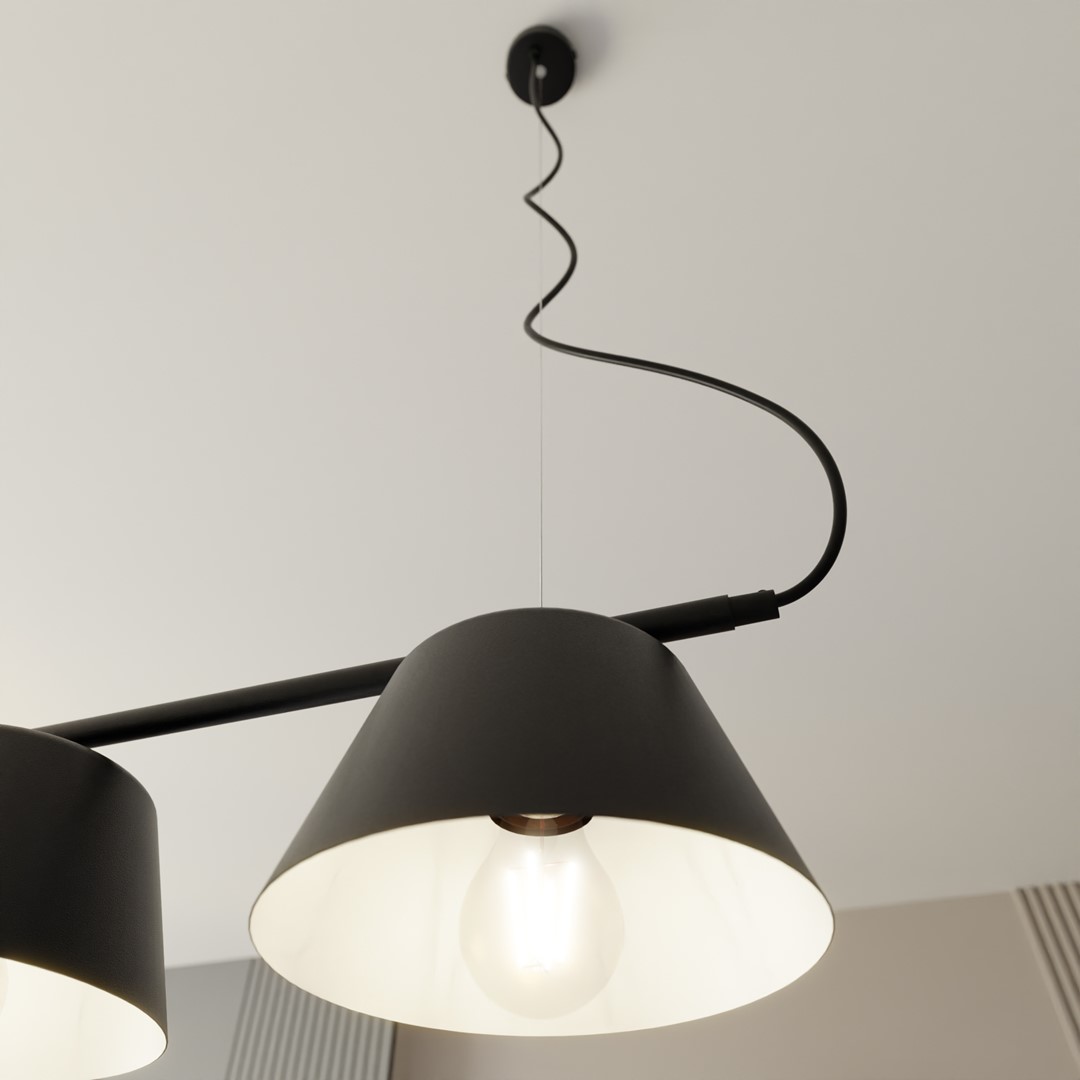 Gelato 100cm Svart Taklampe Fra Emibig Lighting - Det enkle, men elegante designet passer inn i moderne interi&oslash;r og gir en f&oslash;lelse av letthet og harmoni.