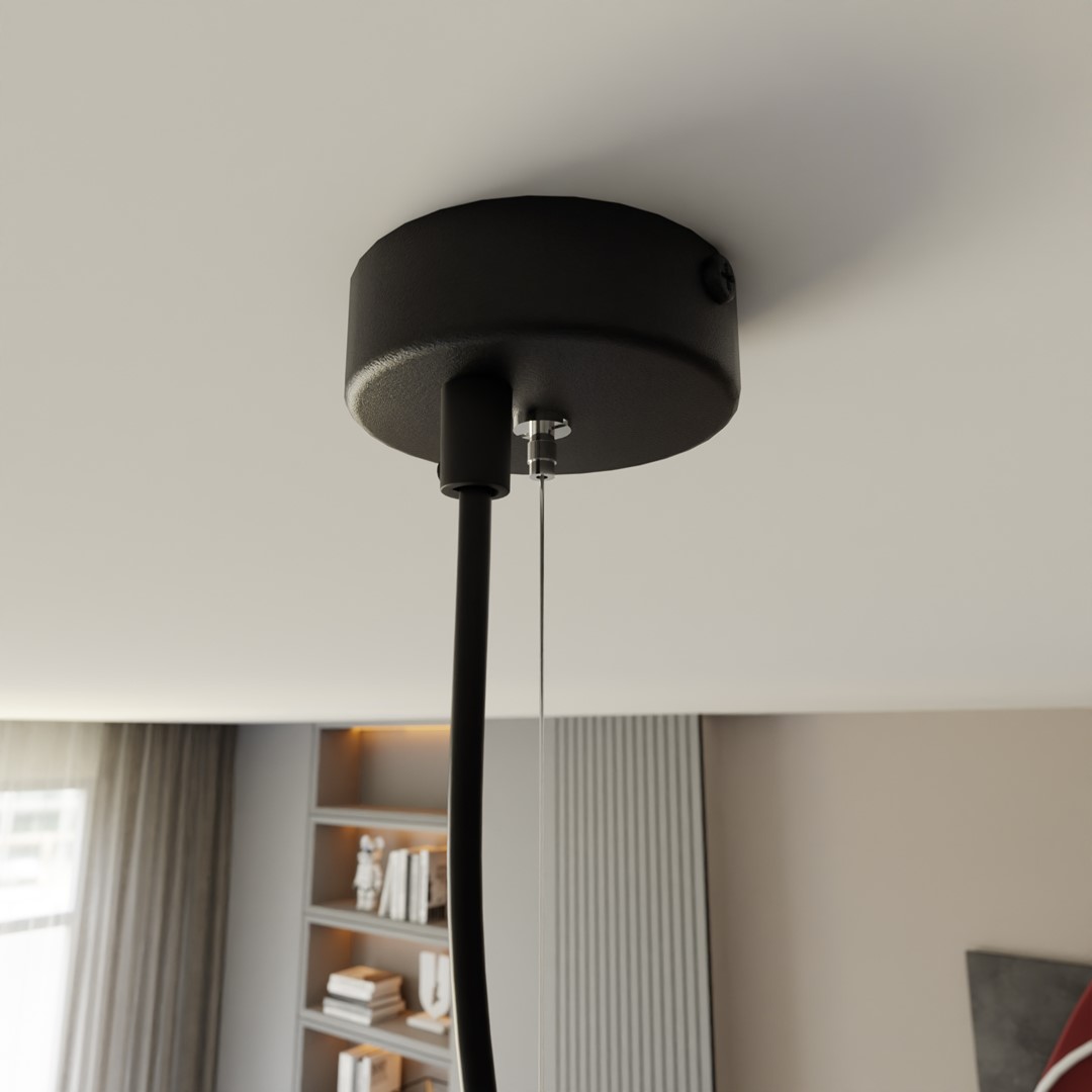 Gelato 100cm Svart Taklampe Fra Emibig Lighting - Det enkle, men elegante designet passer inn i moderne interi&oslash;r og gir en f&oslash;lelse av letthet og harmoni.