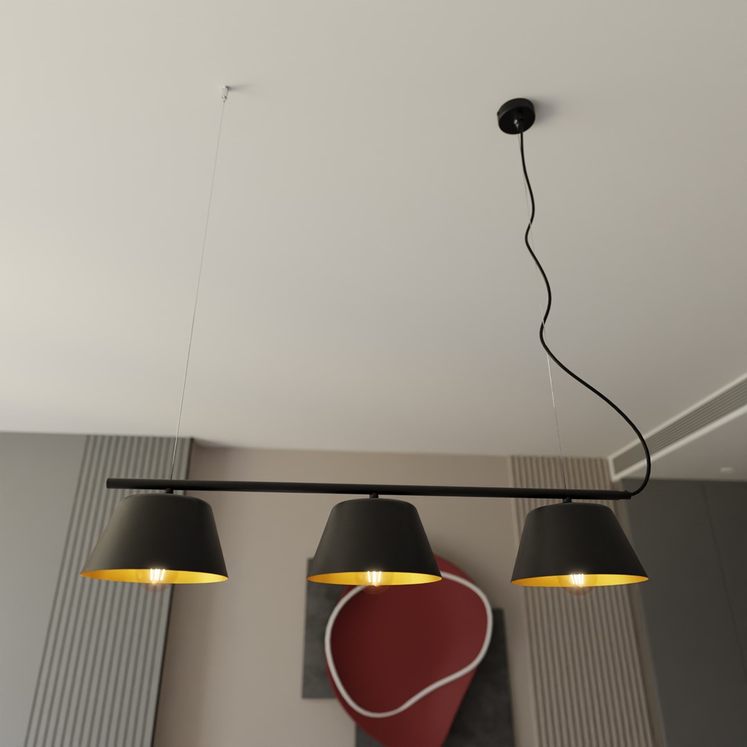 Gelato 82cm Svart Taklampe Fra Emibig Lighting - Det enkle, men elegante designet passer inn i moderne interi&oslash;r og gir en f&oslash;lelse av letthet og harmoni.