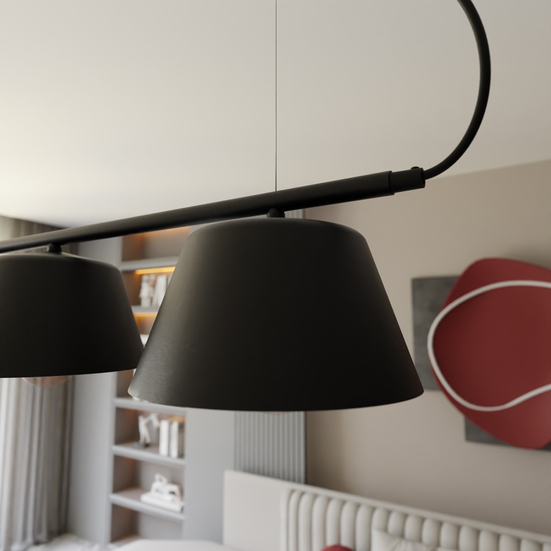 Gelato 82cm Svart Taklampe Fra Emibig Lighting - Det enkle, men elegante designet passer inn i moderne interi&oslash;r og gir en f&oslash;lelse av letthet og harmoni.