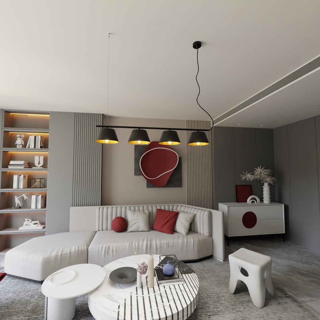 Gelato 100cm Svart Taklampe Fra Emibig Lighting - Det enkle, men elegante designet passer inn i moderne interi&oslash;r og gir en f&oslash;lelse av letthet og harmoni.