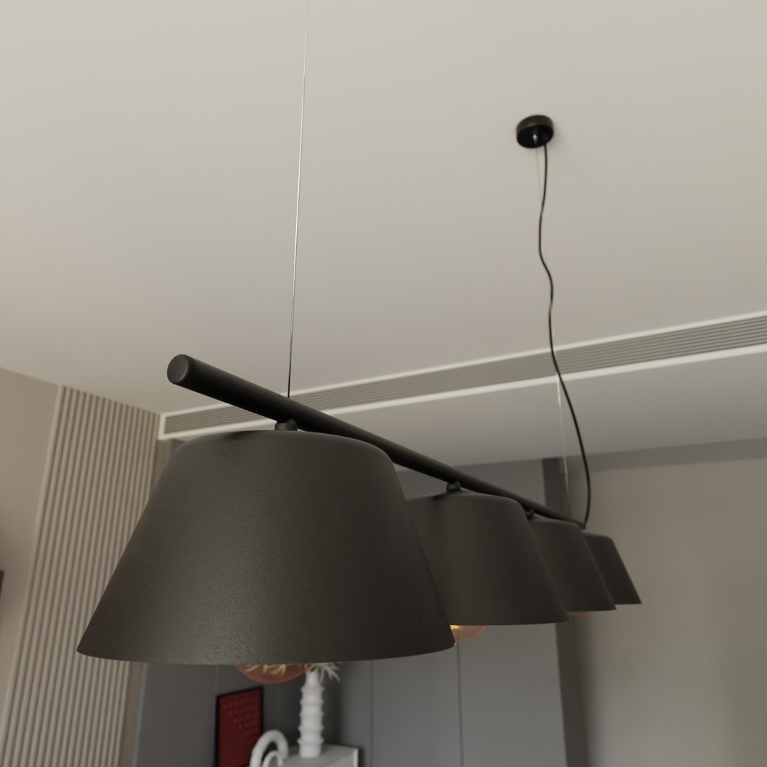 Gelato 100cm Svart Taklampe Fra Emibig Lighting - Det enkle, men elegante designet passer inn i moderne interi&oslash;r og gir en f&oslash;lelse av letthet og harmoni.