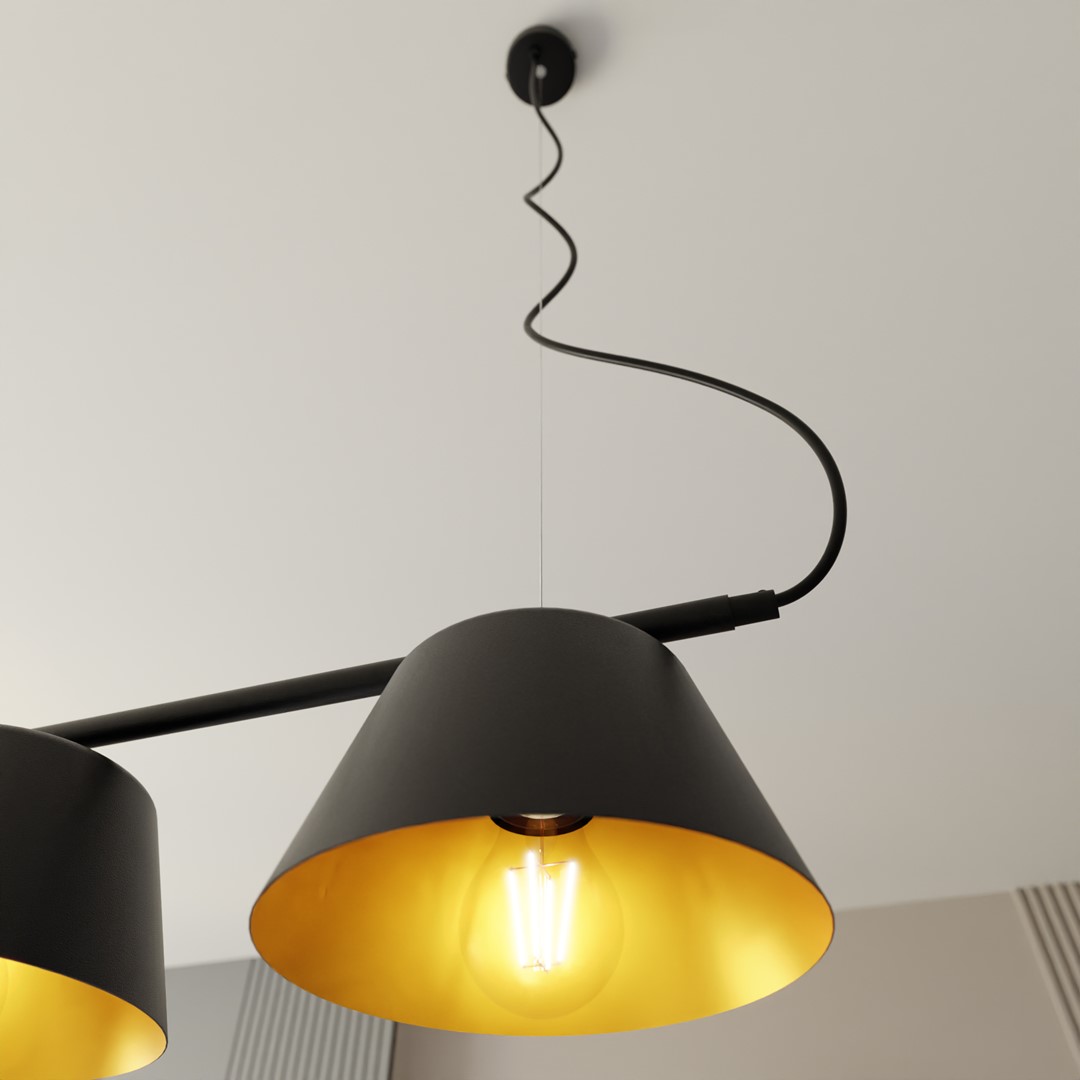 Gelato 100cm Svart Taklampe Fra Emibig Lighting - Det enkle, men elegante designet passer inn i moderne interi&oslash;r og gir en f&oslash;lelse av letthet og harmoni.
