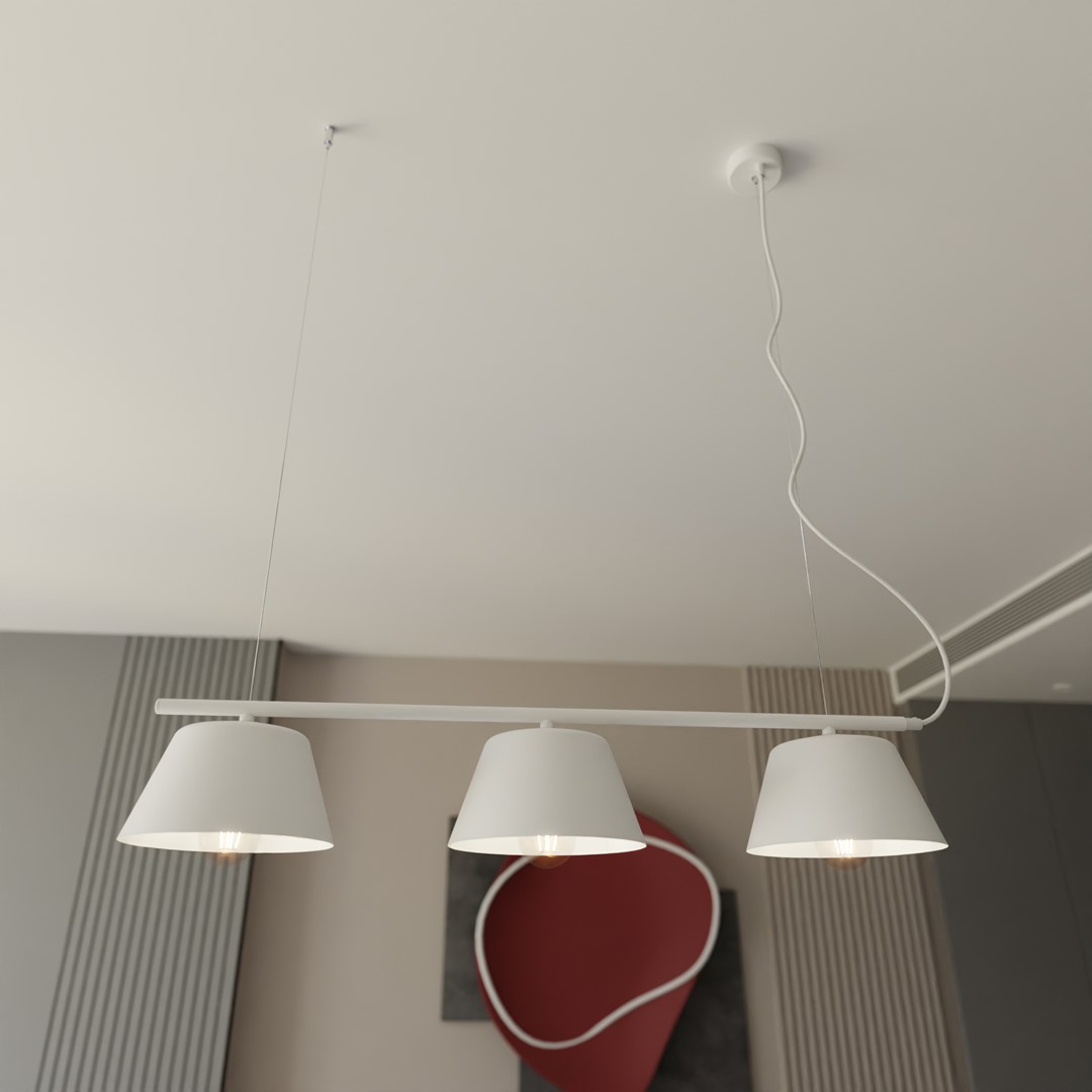 Gelato 82cm Hvit Taklampe Fra Emibig Lighting - Det enkle, men elegante designet passer inn i moderne interiør og gir en følelse av letthet og harmoni.