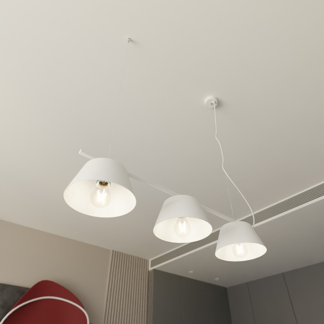 Gelato 82cm Hvit Taklampe Fra Emibig Lighting - Det enkle, men elegante designet passer inn i moderne interiør og gir en følelse av letthet og harmoni.