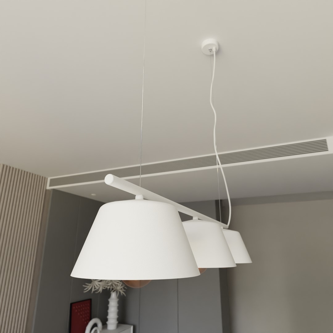 Gelato 82cm Hvit Taklampe Fra Emibig Lighting - Det enkle, men elegante designet passer inn i moderne interiør og gir en følelse av letthet og harmoni.
