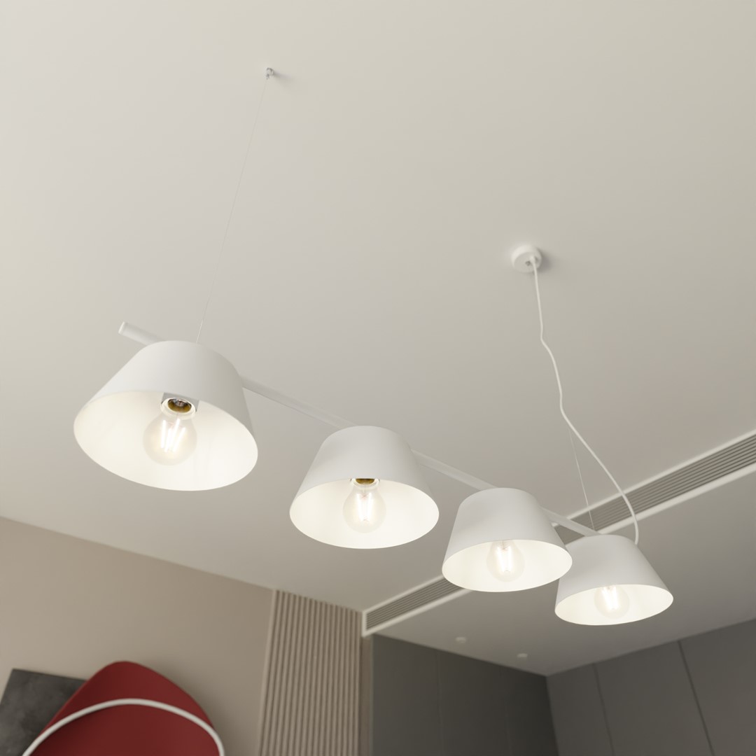 Gelato 100cm Hvit Taklampe Fra Emibig Lighting - Det enkle, men elegante designet passer inn i moderne interi&oslash;r og gir en f&oslash;lelse av letthet og harmoni.