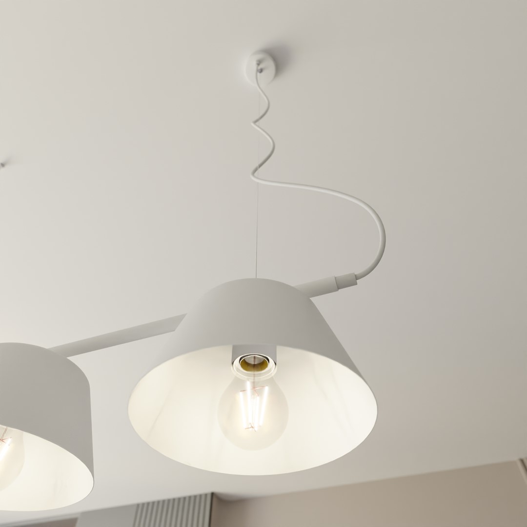 Gelato 100cm Hvit Taklampe Fra Emibig Lighting - Det enkle, men elegante designet passer inn i moderne interi&oslash;r og gir en f&oslash;lelse av letthet og harmoni.