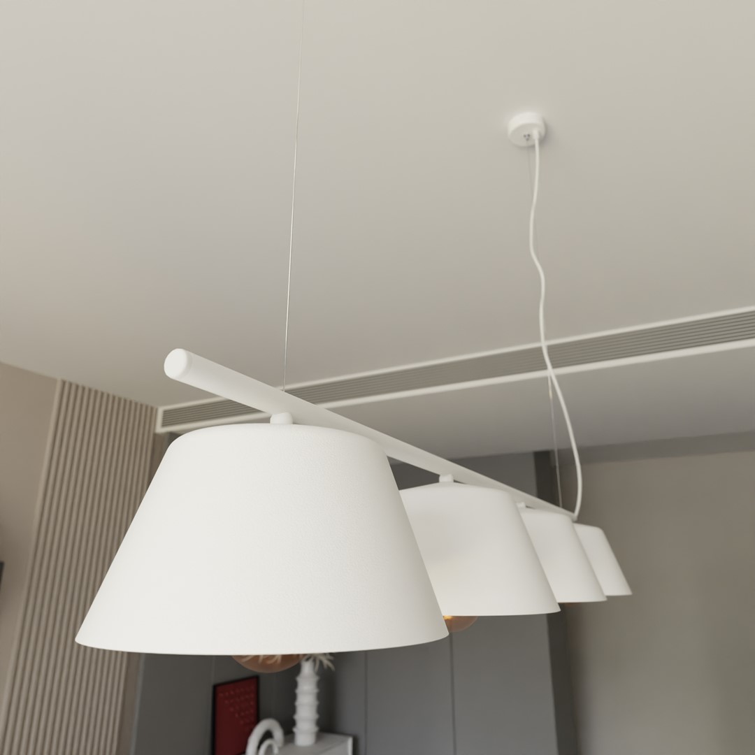 Gelato 100cm Hvit Taklampe Fra Emibig Lighting - Det enkle, men elegante designet passer inn i moderne interi&oslash;r og gir en f&oslash;lelse av letthet og harmoni.