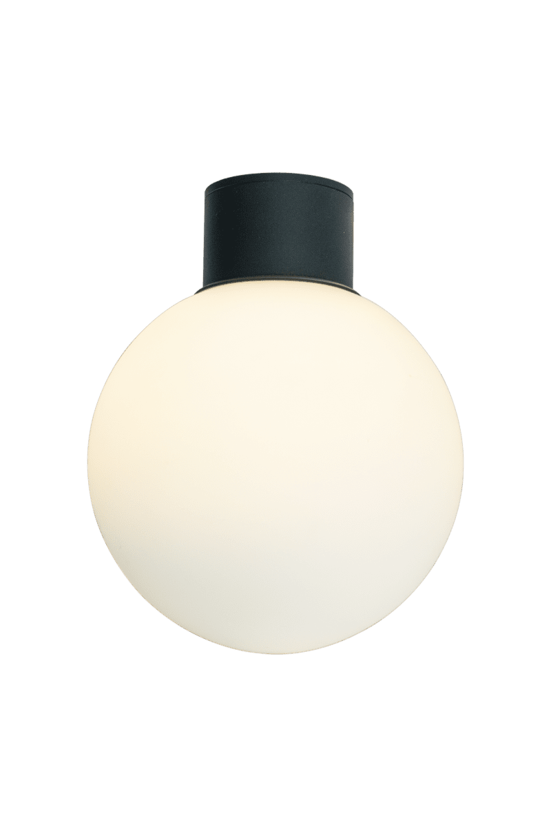 Saltvik Svart Fra Aneta Lighting - Saltvik tak-/portstolpearmatur for utendørs bruk i nedstrippet design er enkelt plassert og passer inn i de fleste miljøer.