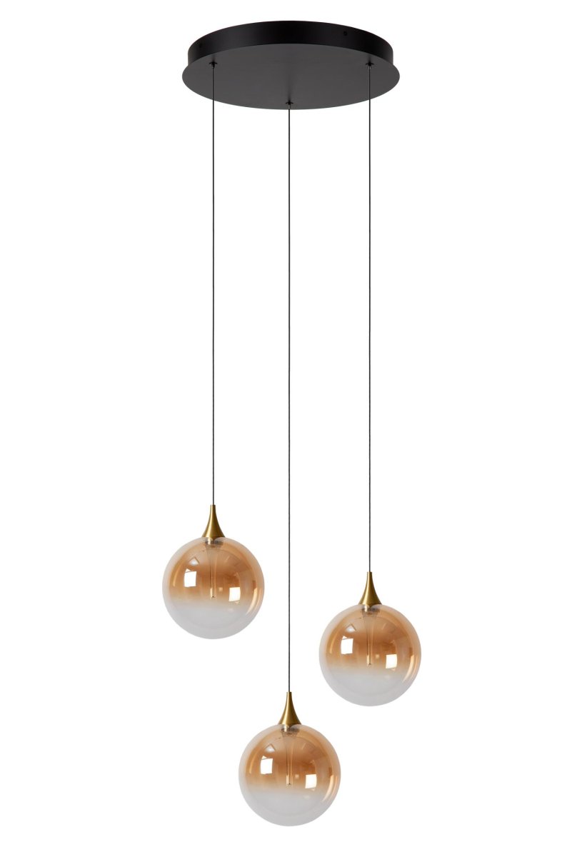 Gisela Ø36 Rav Taklampe Fra Lucide - Enten du vil henge dem i samme h&oslash;yde eller i en leken fallende formasjon, vil du alltid imponere med denne elegante hengende lampen.