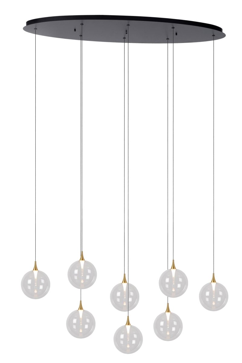 Gisela 140cm Gjennomsiktig Taklampe Fra Lucide - Det tidl&oslash;se, sf&aelig;riske designet fungerer like godt i b&aring;de klassiske og moderne hjem.