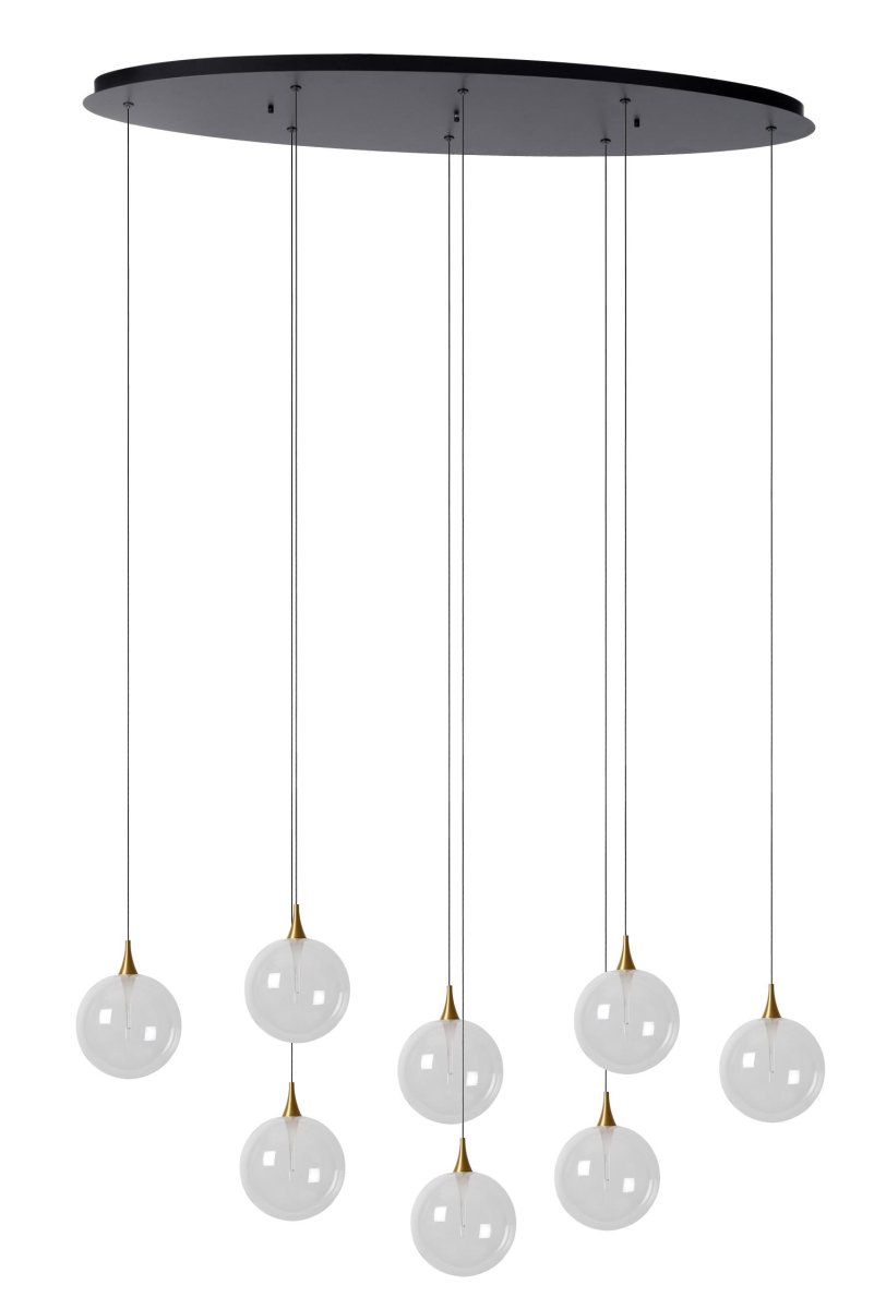 Gisela 140cm Gjennomsiktig Taklampe Fra Lucide - Det tidl&oslash;se, sf&aelig;riske designet fungerer like godt i b&aring;de klassiske og moderne hjem.