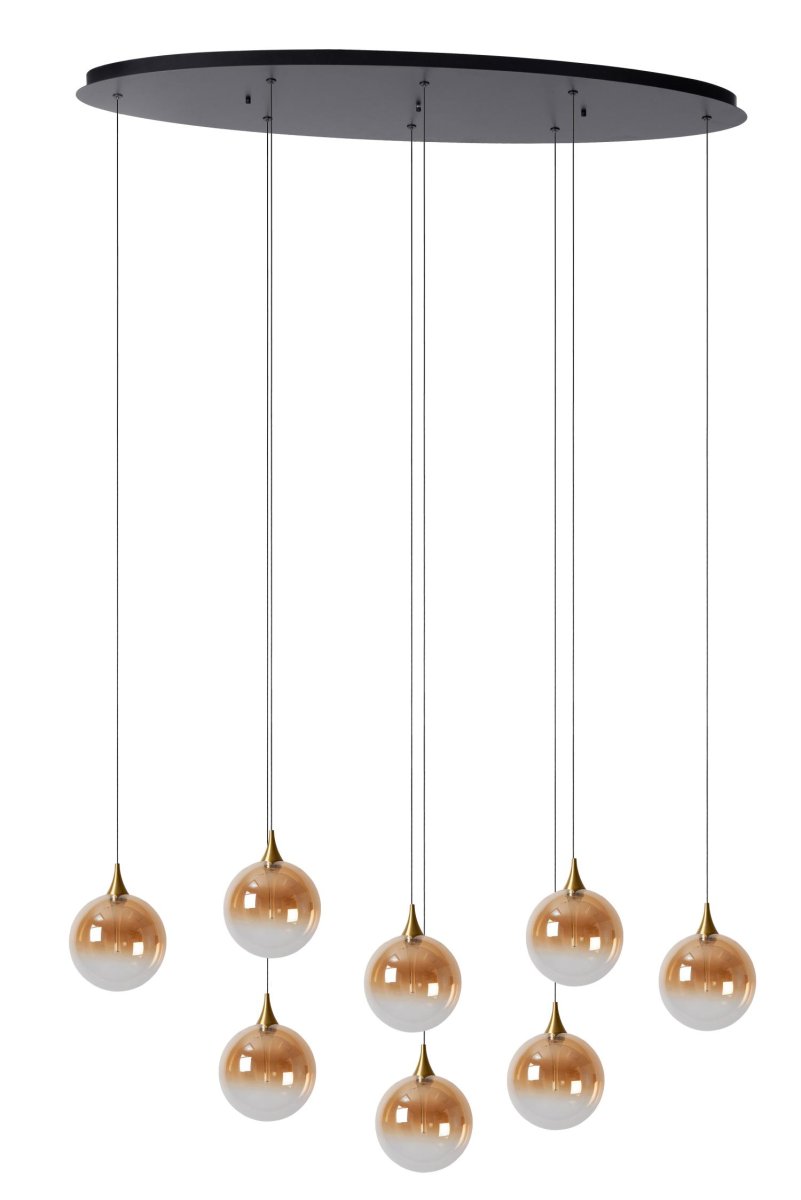 Gisela 140cm Rav Taklampe Fra Lucide - Det tidløse, sfæriske designet fungerer like godt i både klassiske og moderne hjem.