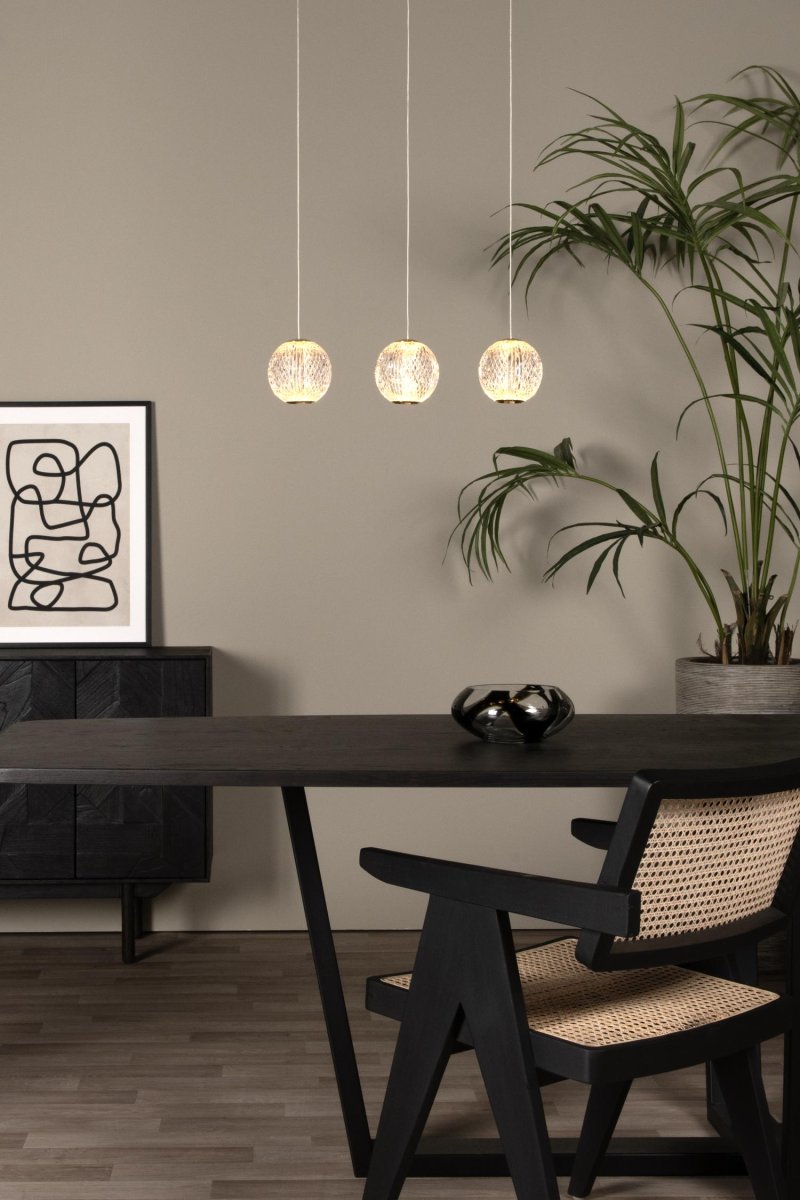 Cintra 48cm Gjennomsiktig Taklampe Fra Lucide - De integrerte dimbare LED-lyskildene sprer et varmhvitt lys som skaper en koselig atmosf&aelig;re, uansett om lampen er plassert over spisebordet, p&aring; soverommet eller i stuen.