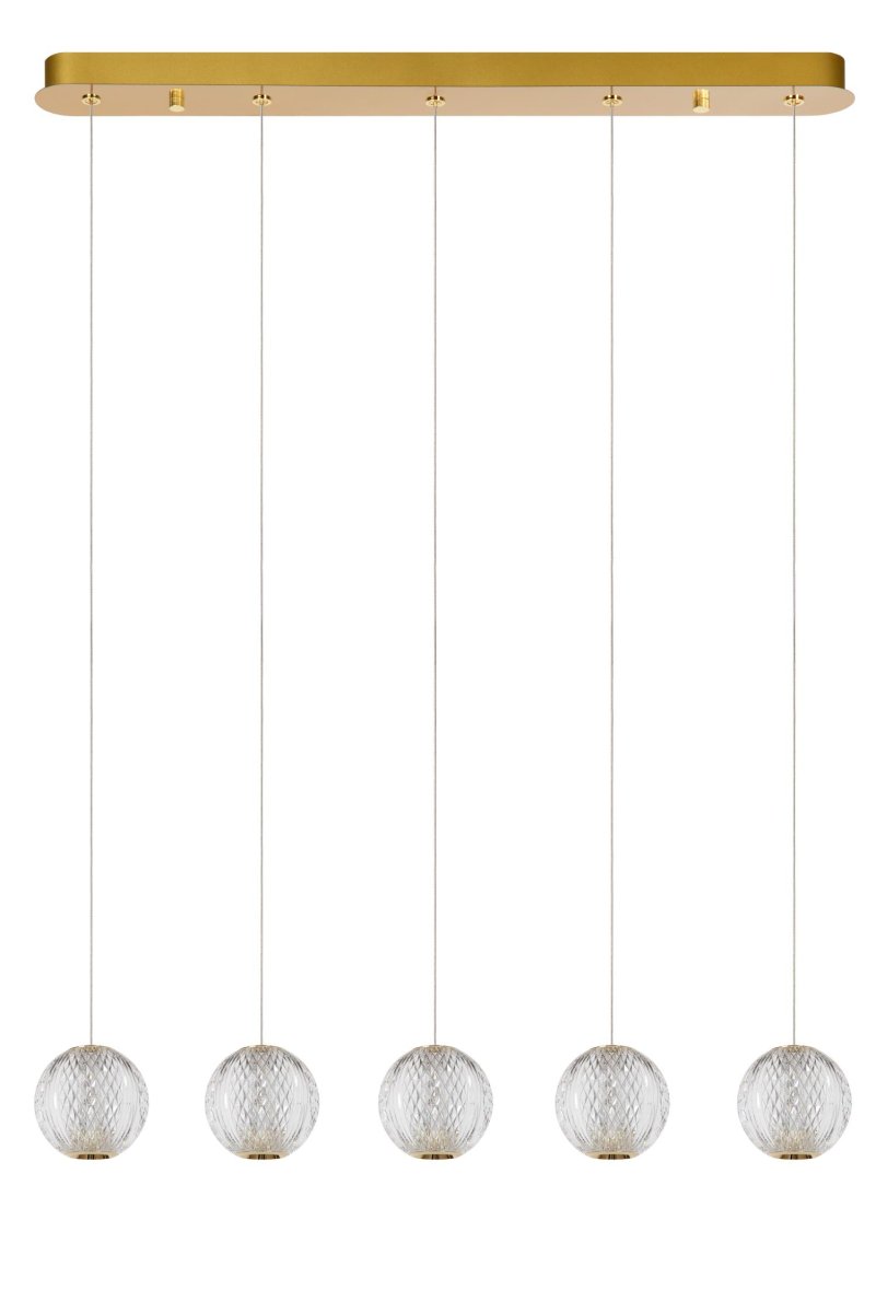 Cintra 84cm Gjennomsiktig Taklampe Fra Lucide - Pendellampen kan heves og senkes, og de gjennomsiktige skjermene passer perfekt inn i interiøret ditt.