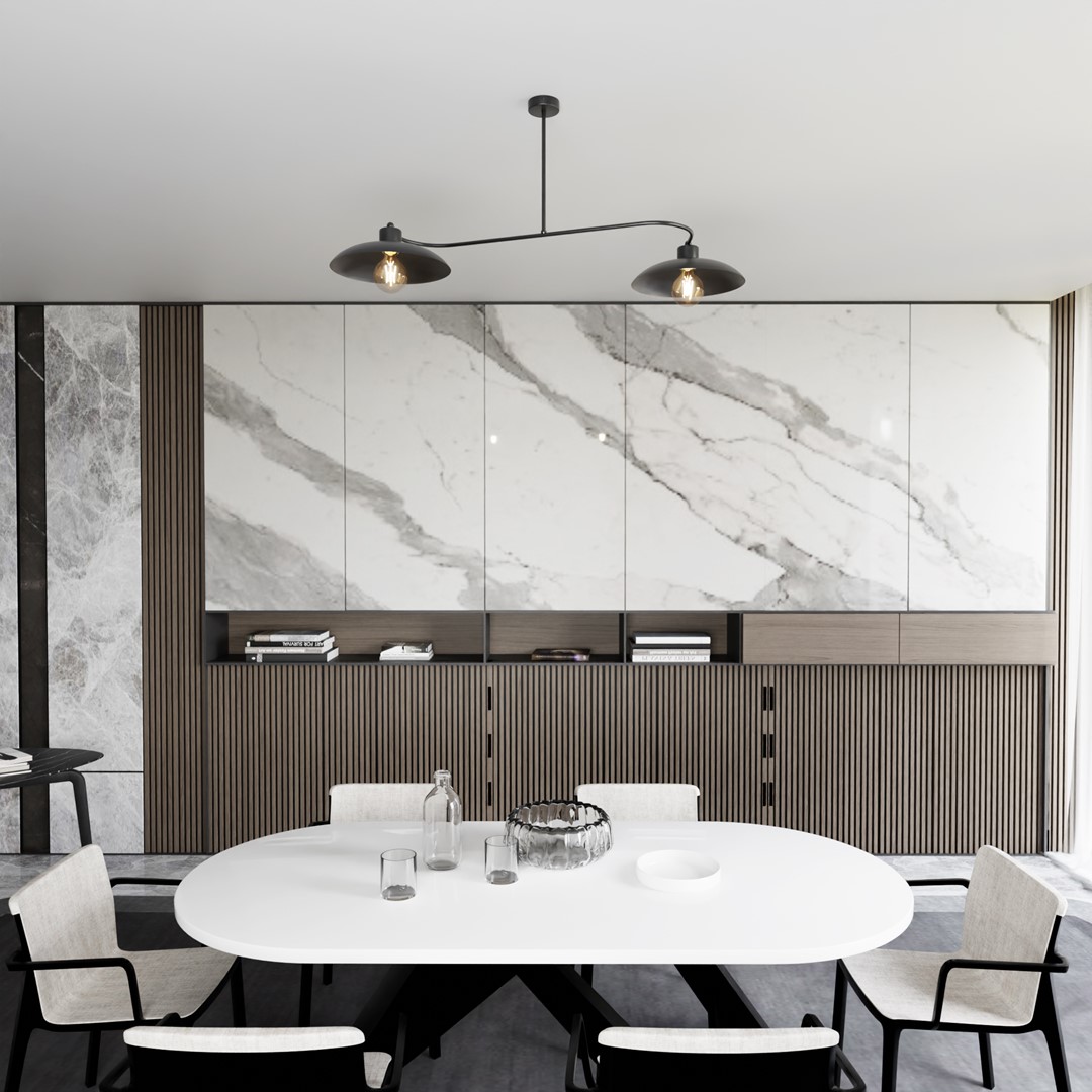 Foster 100cm Svart plafond Fra Emibig Lighting - Serien kompletterer interi&oslash;r i industriell stil p&aring; en stilig og smakfull m&aring;te.