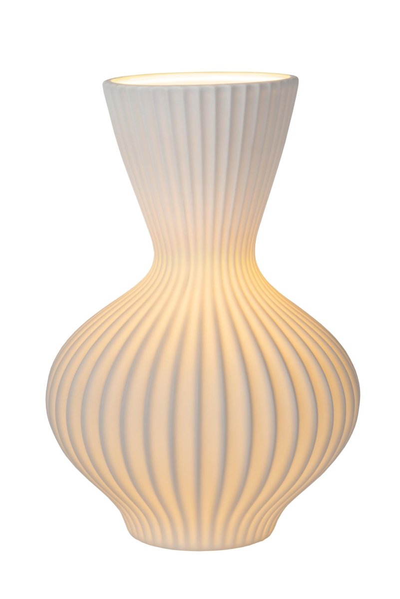 Momoro 30cm Hvit bordlampe Fra Lucide - Momoro bordlampen vil bli en popul&aelig;r interi&oslash;rdetalj i b&aring;de moderne og rustikke milj&oslash;er.