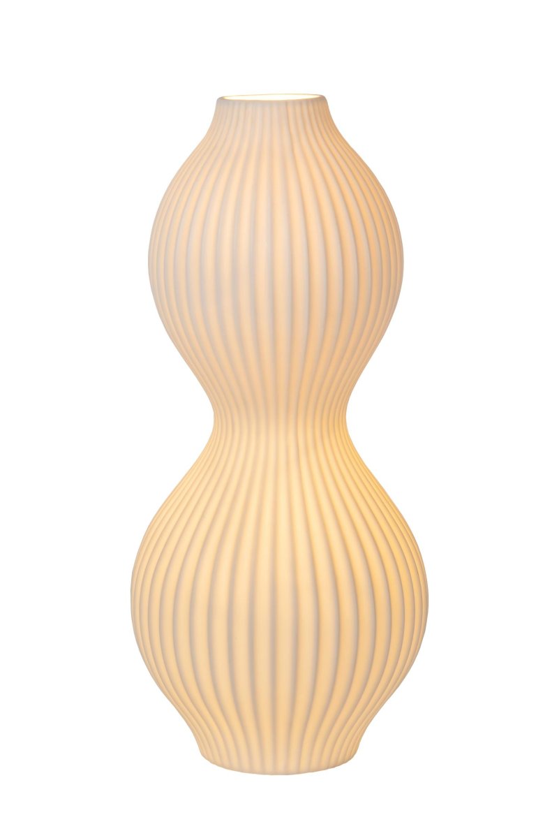 Momoro 40cm Hvit bordlampe Fra Lucide - Momoro bordlampen vil bli en populær interiørdetalj i både moderne og rustikke miljøer.