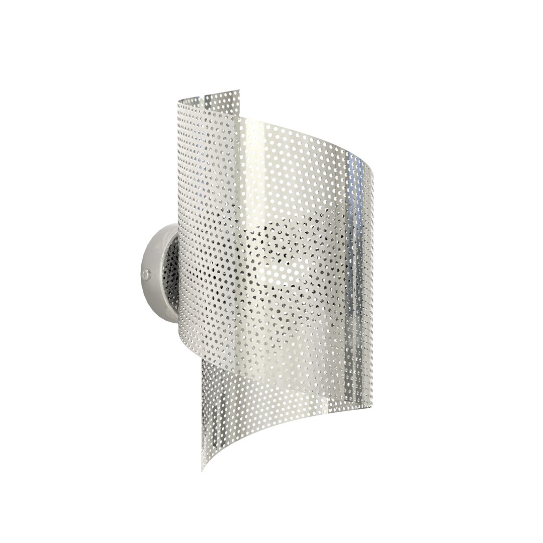 Spiral 30cm Krom vegglampe Fra Emibig Lighting - Spiral &ndash; Laget av metallnetting som gir den et ukonvensjonelt og stilig inntrykk.