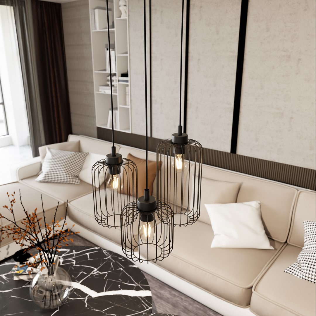 Vander Ø30 Svart Taklampe Fra Emibig Lighting - Vander er laget av h&oslash;ykvalitets metall og er en unik pendel med sine vakre nyanser som sprer et harmonisk lysspill i rommet n&aring;r lampen er p&aring;.