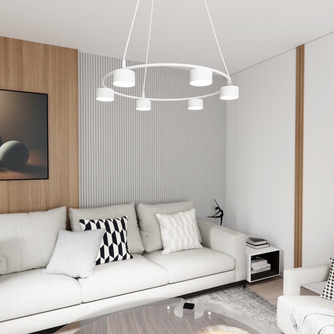 Starlit Ø64 Hvit Taklampe Fra Emibig Lighting - Et minimalistisk anheng med moderne design som fengsler med sin elegante sirkulære form.