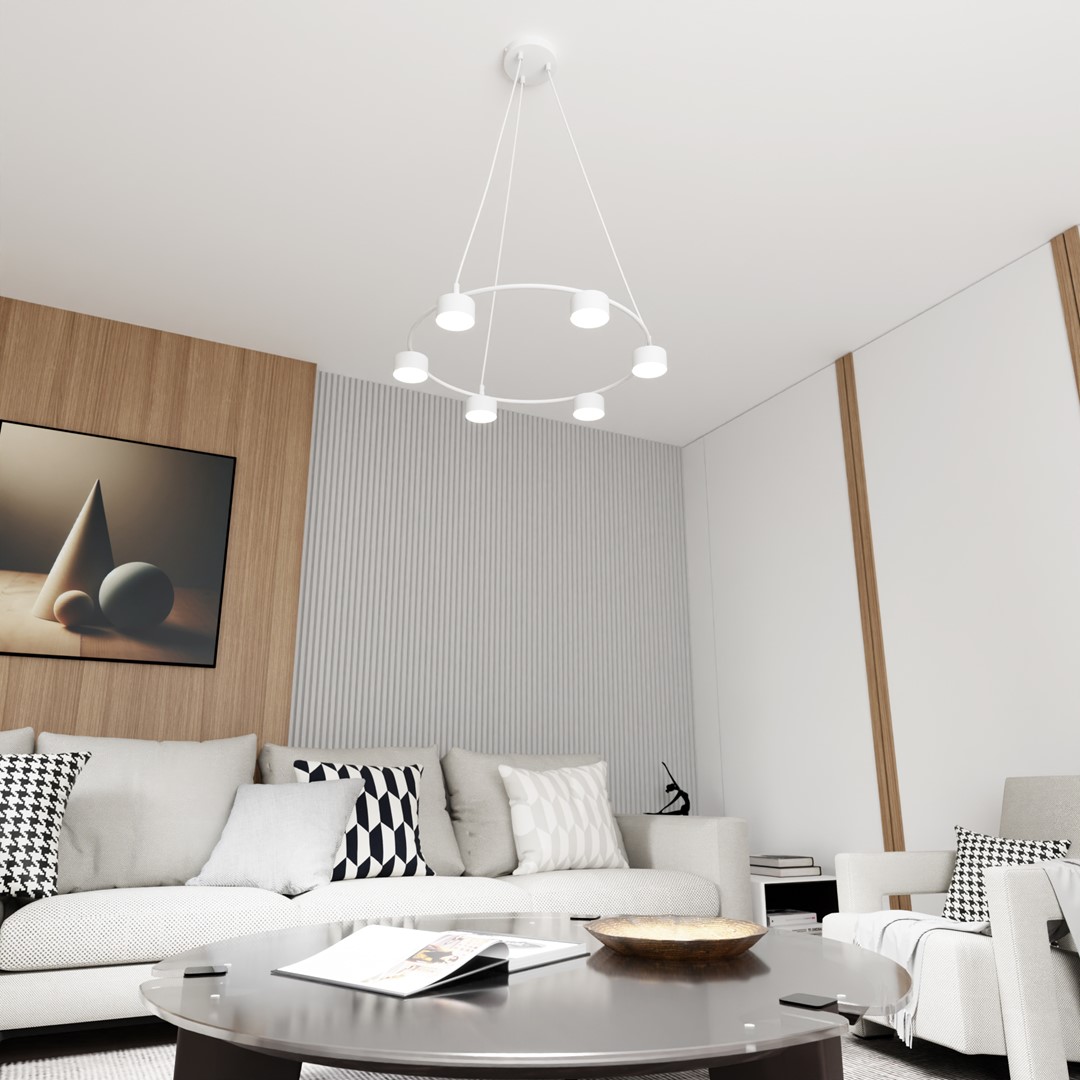 Starlit Ø64 Hvit Taklampe Fra Emibig Lighting - Et minimalistisk anheng med moderne design som fengsler med sin elegante sirkulære form.