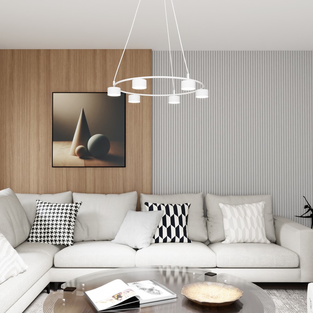 Starlit Ø64 Hvit Taklampe Fra Emibig Lighting - Et minimalistisk anheng med moderne design som fengsler med sin elegante sirkulære form.