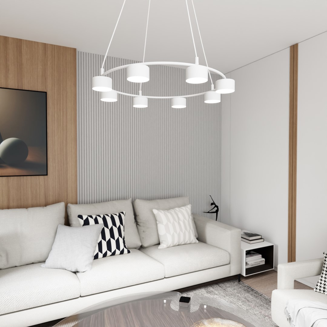 Starlit Ø64 Hvit Taklampe Fra Emibig Lighting - Et minimalistisk anheng med moderne design som fengsler med sin elegante sirkulære form.
