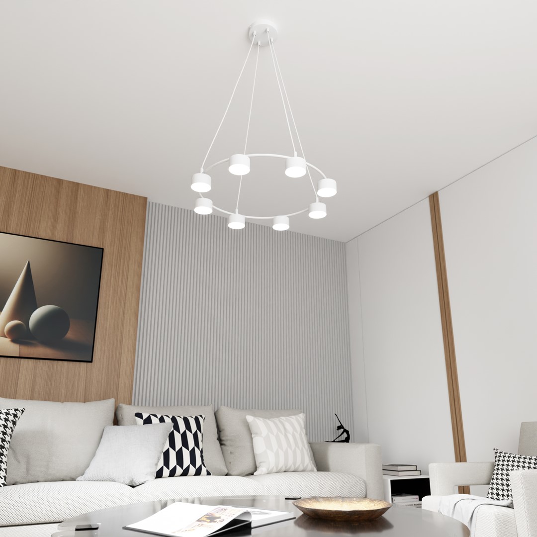 Starlit Ø64 Hvit Taklampe Fra Emibig Lighting - Et minimalistisk anheng med moderne design som fengsler med sin elegante sirkulære form.
