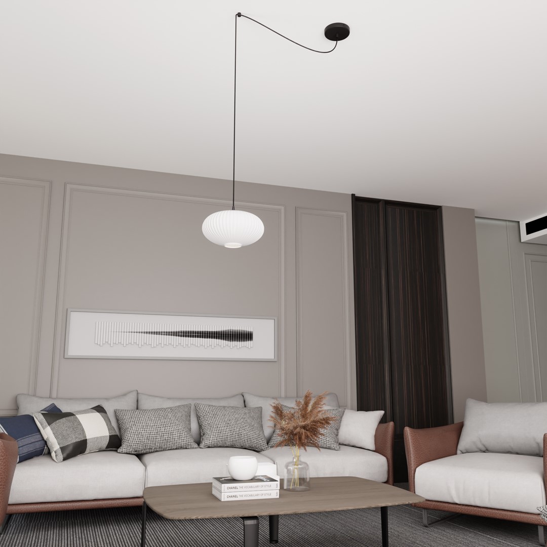 Origo Ø30 Hvit Taklampe Fra Emibig Lighting - Origo passer perfekt i milj&oslash;er som stuer eller restauranter og er en ideell kombinasjon av estetikk og kvalitet.