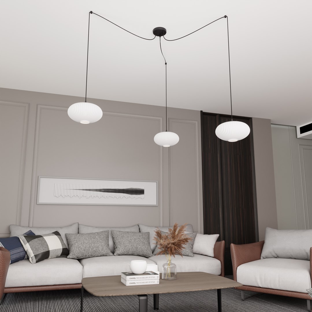 Origo 3xØ30 Hvit Taklampe Fra Emibig Lighting - Origo passer perfekt i milj&oslash;er som stuer eller restauranter og er en ideell kombinasjon av estetikk og kvalitet.