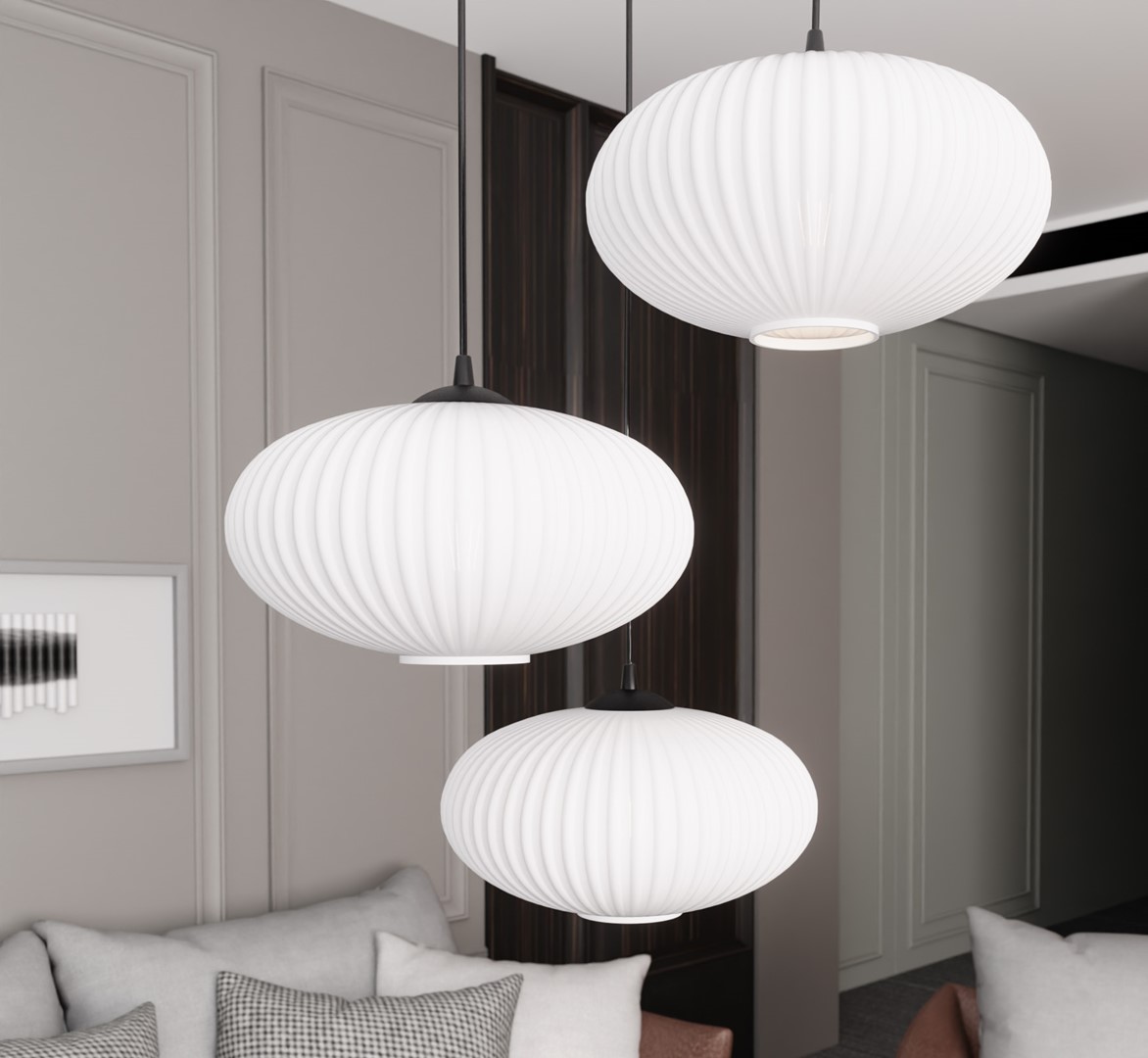 Coco Ø53 Hvit Taklampe Fra Emibig Lighting - Perfekt for stuer og spisestuer &ndash; Coco fungerer som en stilig aksent i alle typer interi&oslash;r.