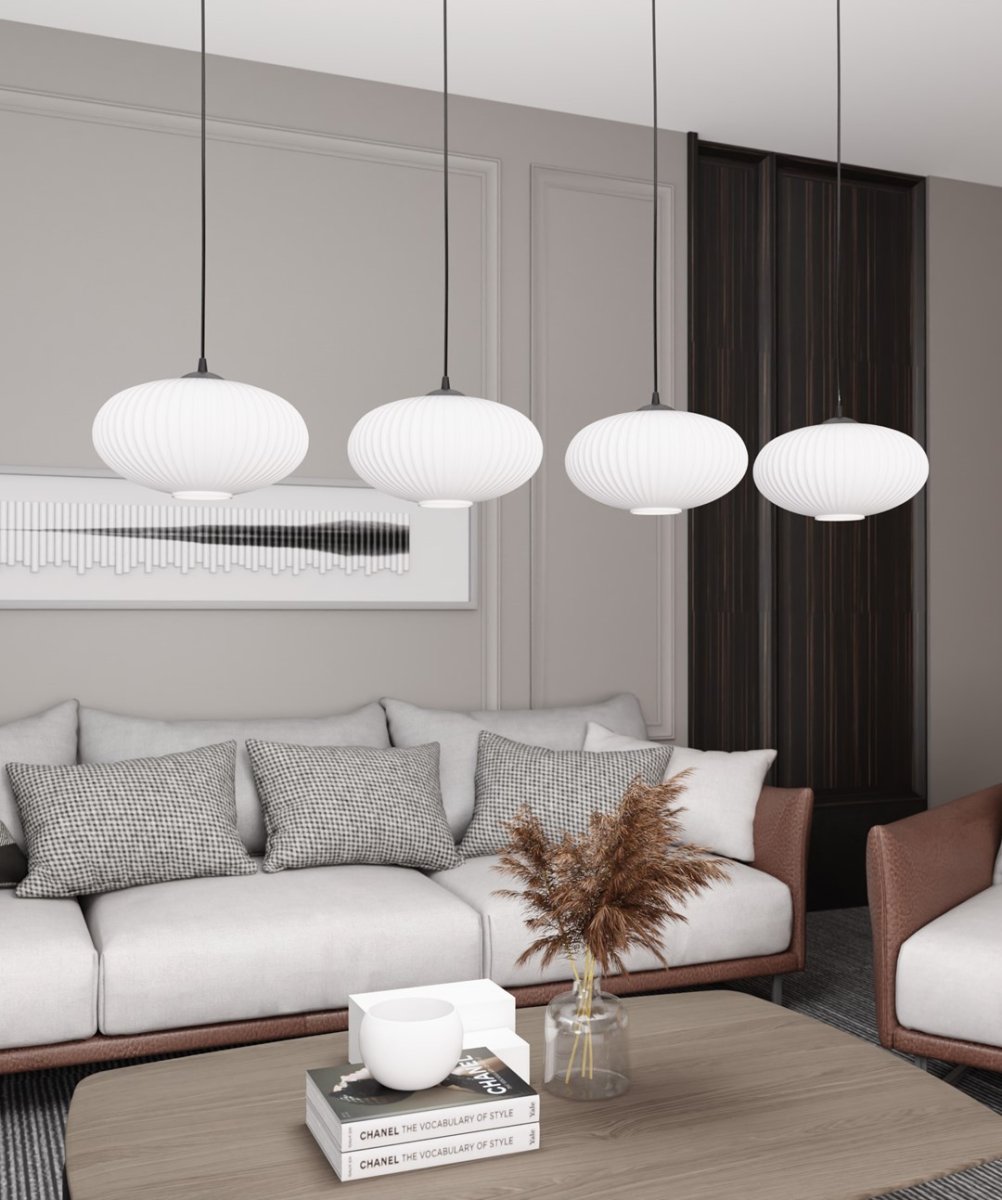 Coco 140cm Hvit Taklampe Fra Emibig Lighting - Perfekt for stuer og spisestuer &ndash; Coco fungerer som en stilig aksent i alle typer interi&oslash;r.
