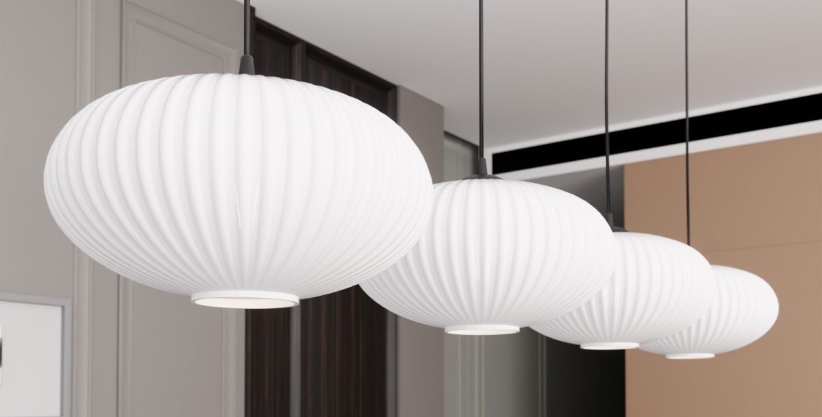 Coco 140cm Hvit Taklampe Fra Emibig Lighting - Perfekt for stuer og spisestuer &ndash; Coco fungerer som en stilig aksent i alle typer interi&oslash;r.