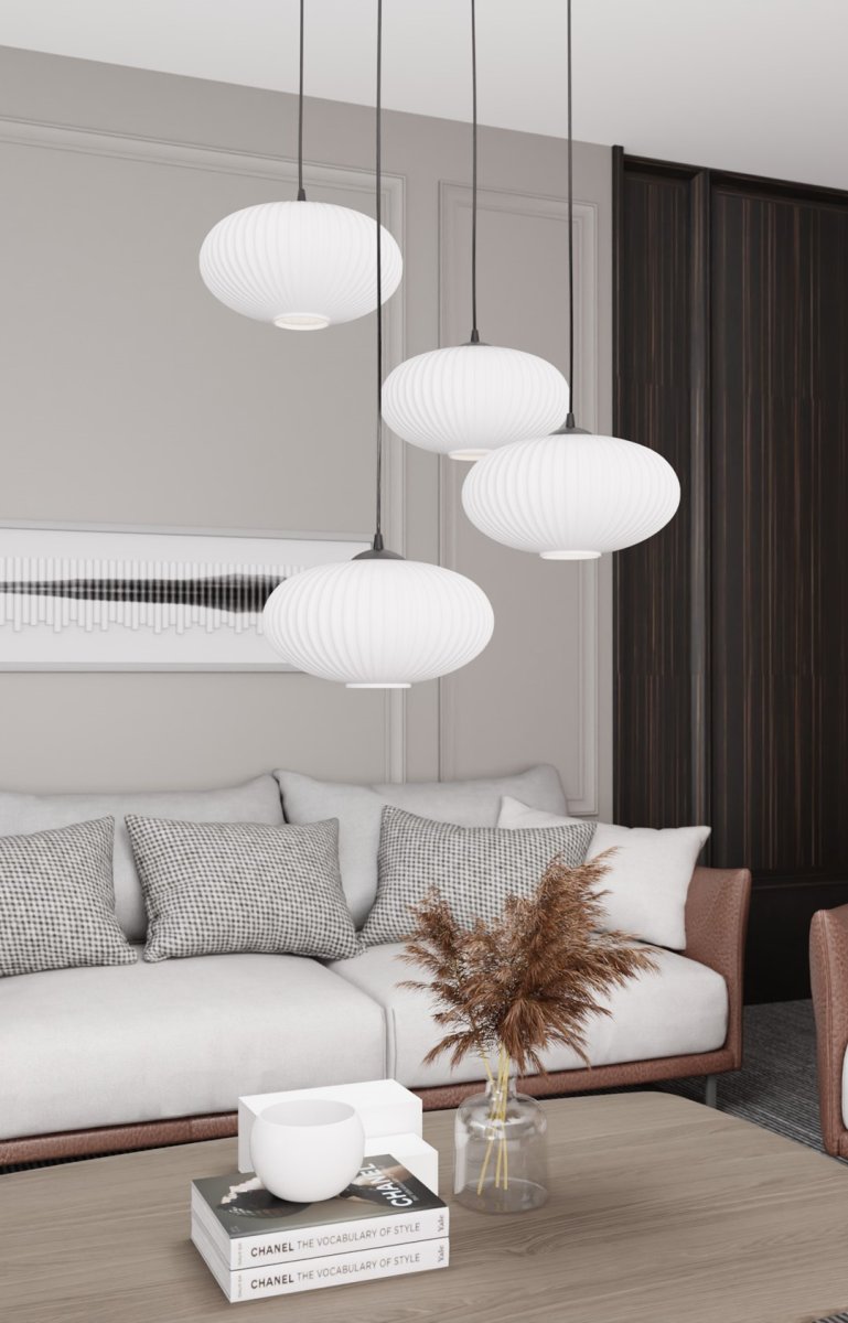 Coco Ø70 Hvit Taklampe Fra Emibig Lighting - Perfekt for stuer og spisestuer &ndash; Coco fungerer som en stilig aksent i alle typer interi&oslash;r.